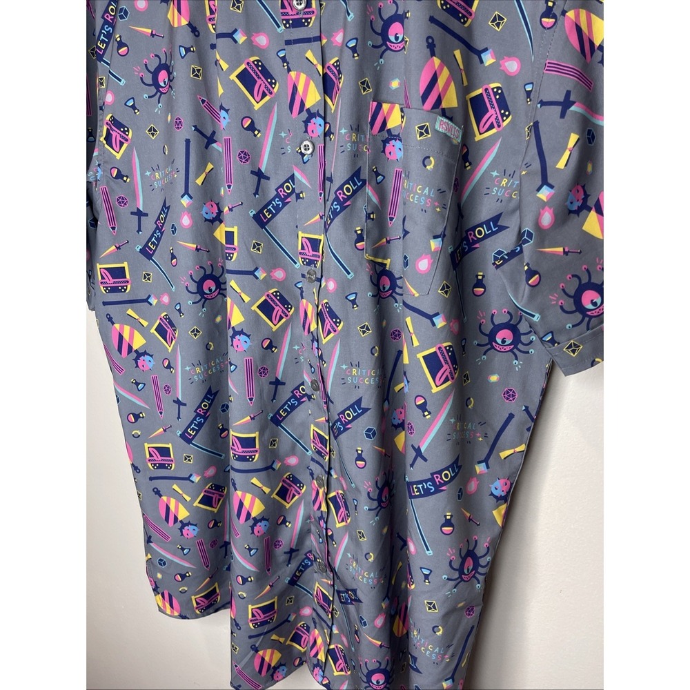 RSVLTS Dungeons & Dragons "Let's Roll" Button-Up Shirt Men's Size 2XL Rare - Picture 4 of 9